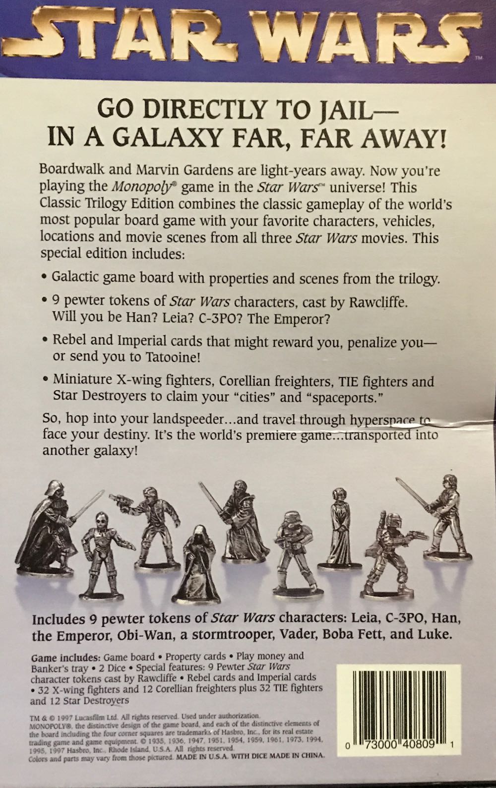 Monopoly: Star Wars Classic Trilogy Edition  (8) board game collectible [Barcode 073000408091] - Main Image 4