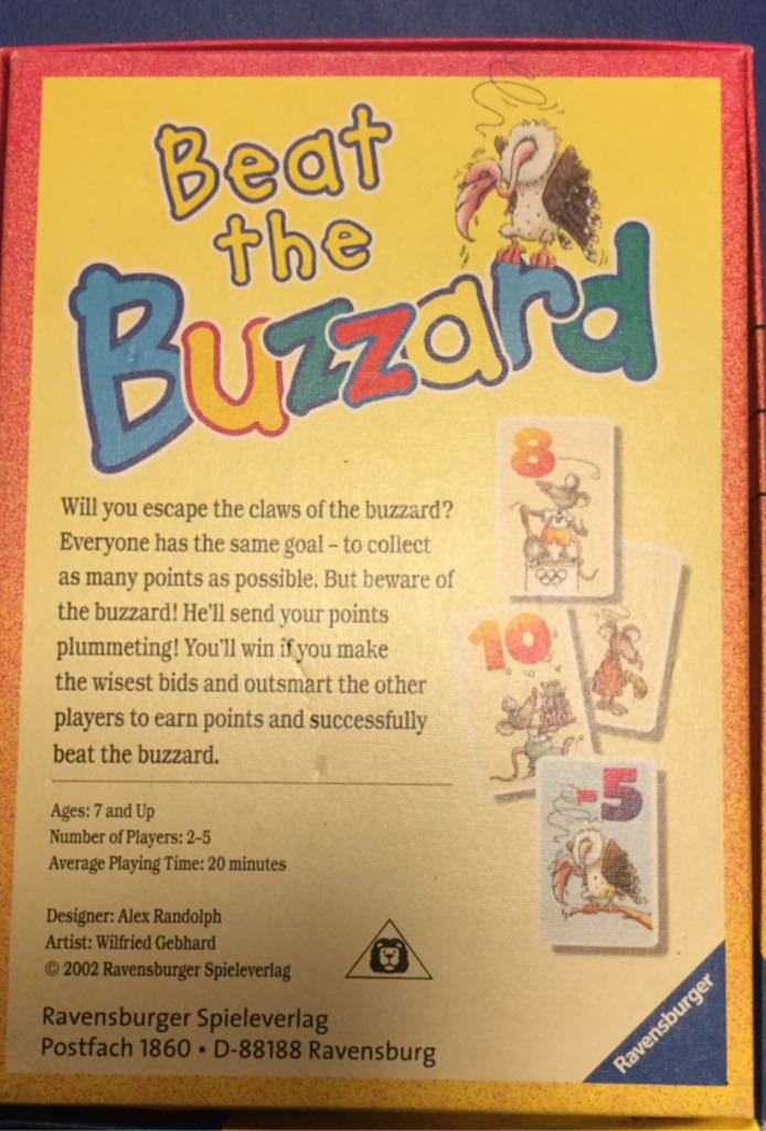 Beat The Buzzard  board game collectible - Main Image 2