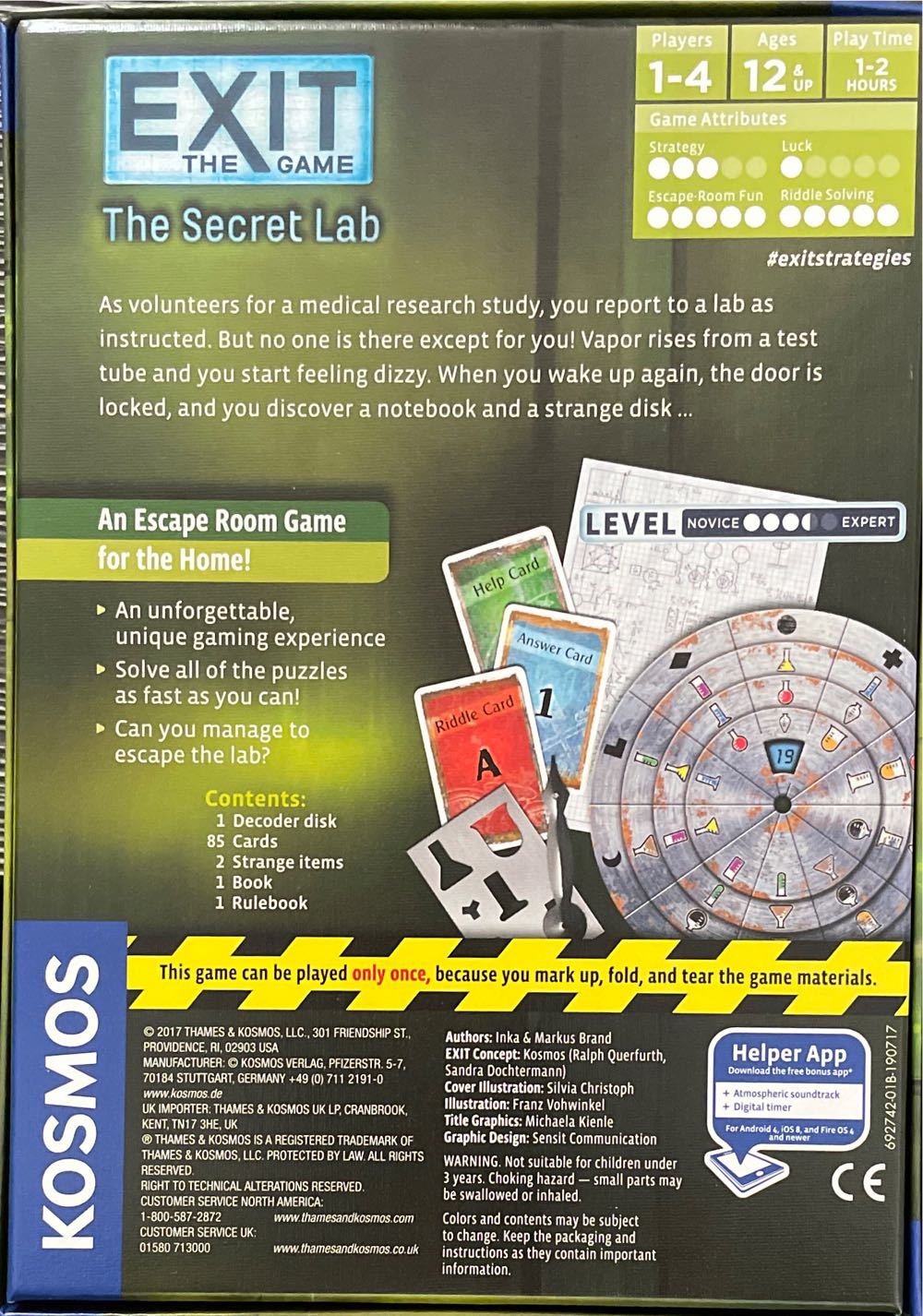 Exit: The Secret Lab   (1-4 Players) board game collectible [Barcode 814743012660] - Main Image 2