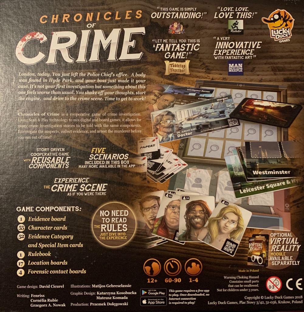 Chronicles Of Crime  (4) board game collectible [Barcode 603813959628] - Main Image 2