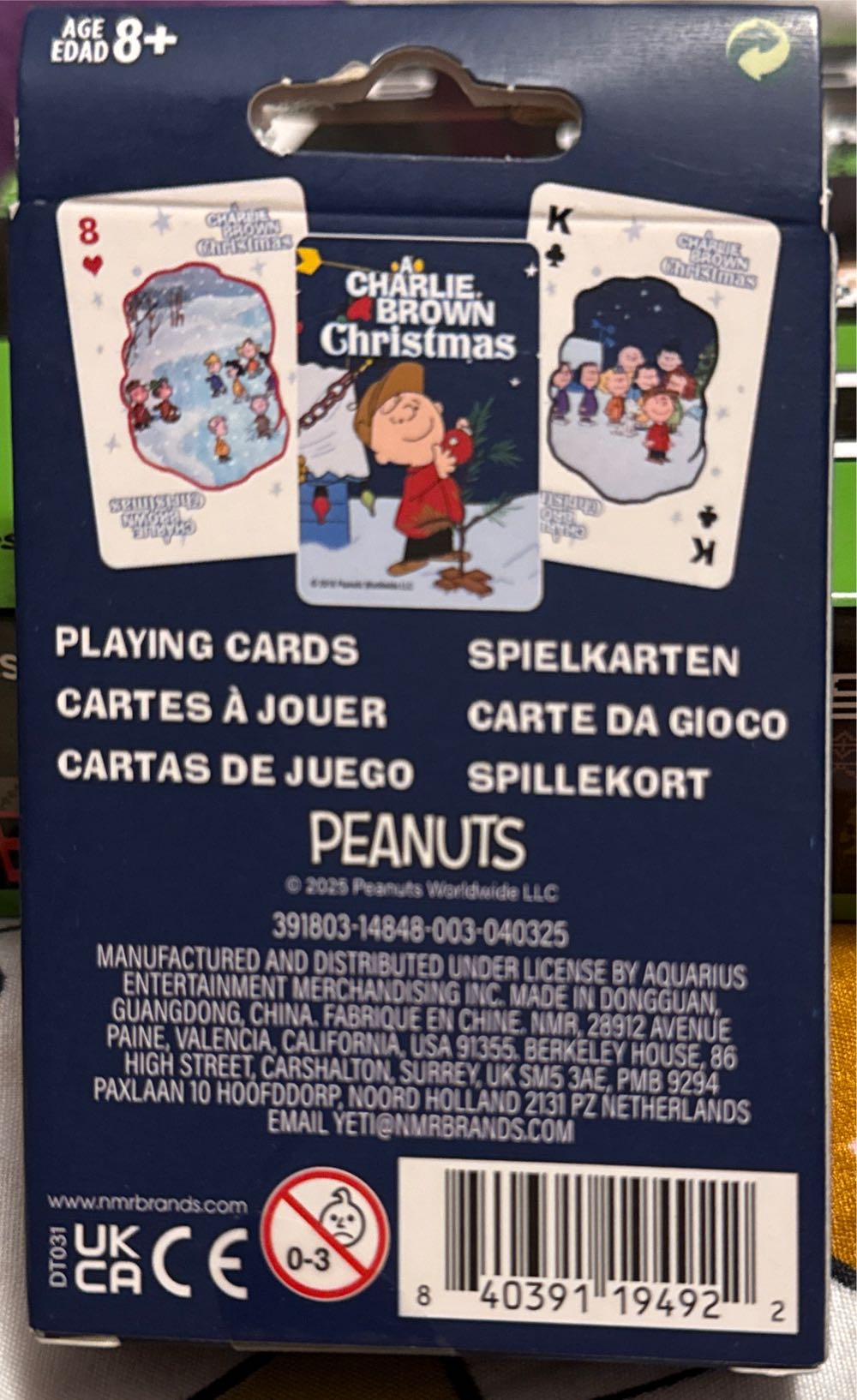 Playing Cards - Charlie Brown Christmas Deck Of Cards  board game collectible [Barcode 840391123755] - Main Image 2