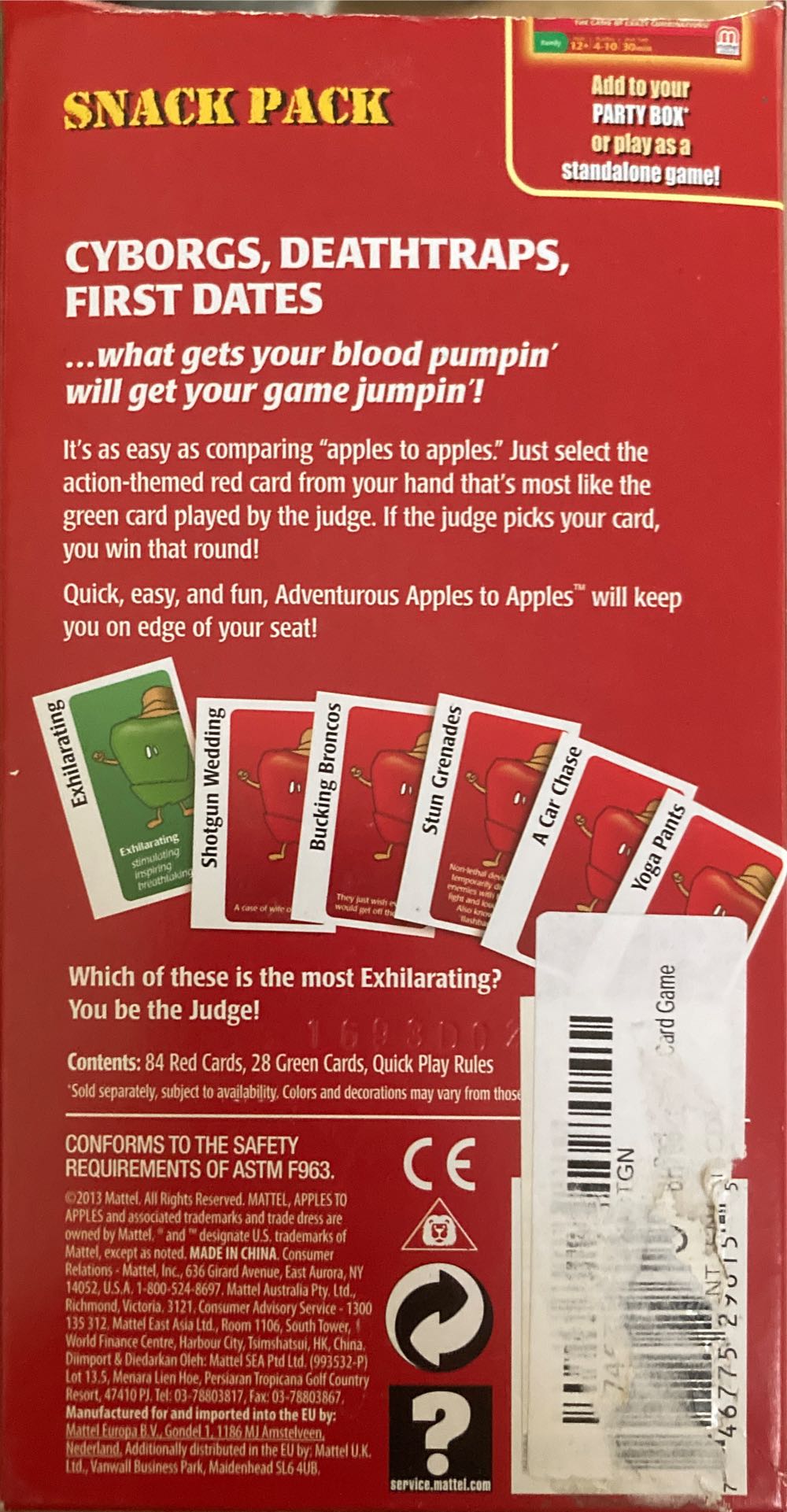 Adventurous Apples To Apples Snack Pack  (3-4) board game collectible [Barcode 746775296155] - Main Image 2