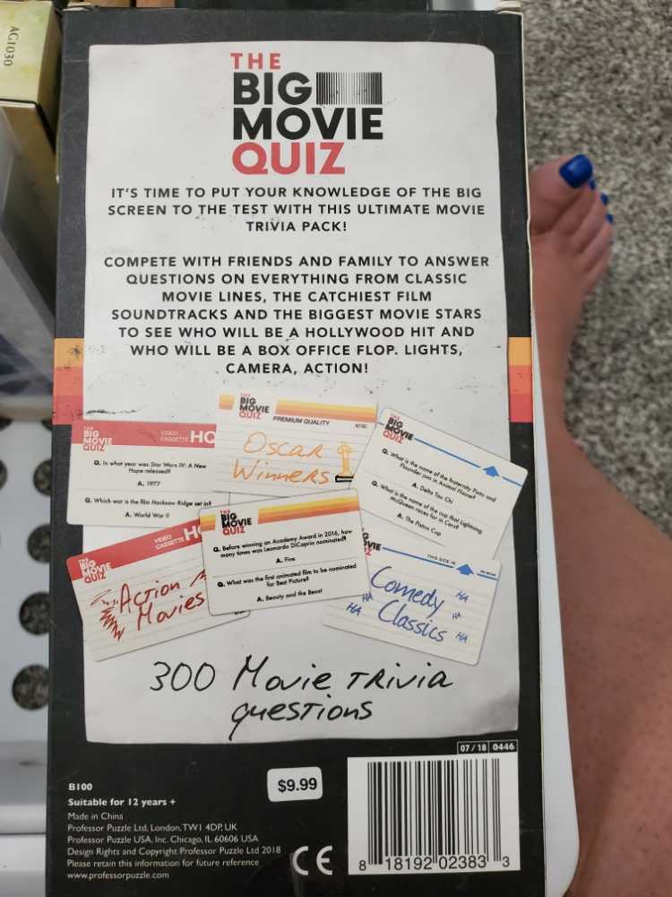 Big Movie Quiz  board game collectible [Barcode 818192023833] - Main Image 2