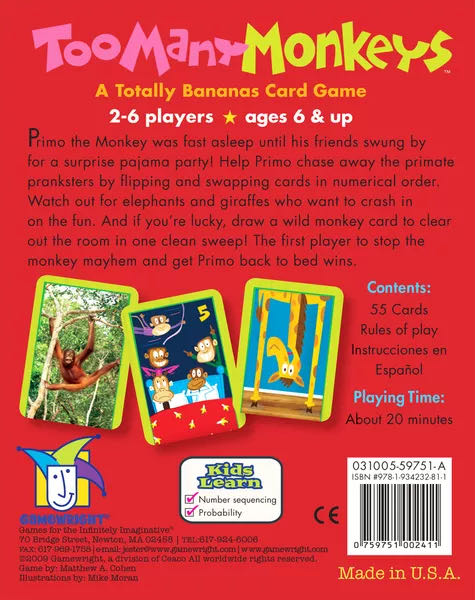 Too Many Monkeys  (2-6) board game collectible [Barcode 759751002411] - Main Image 2