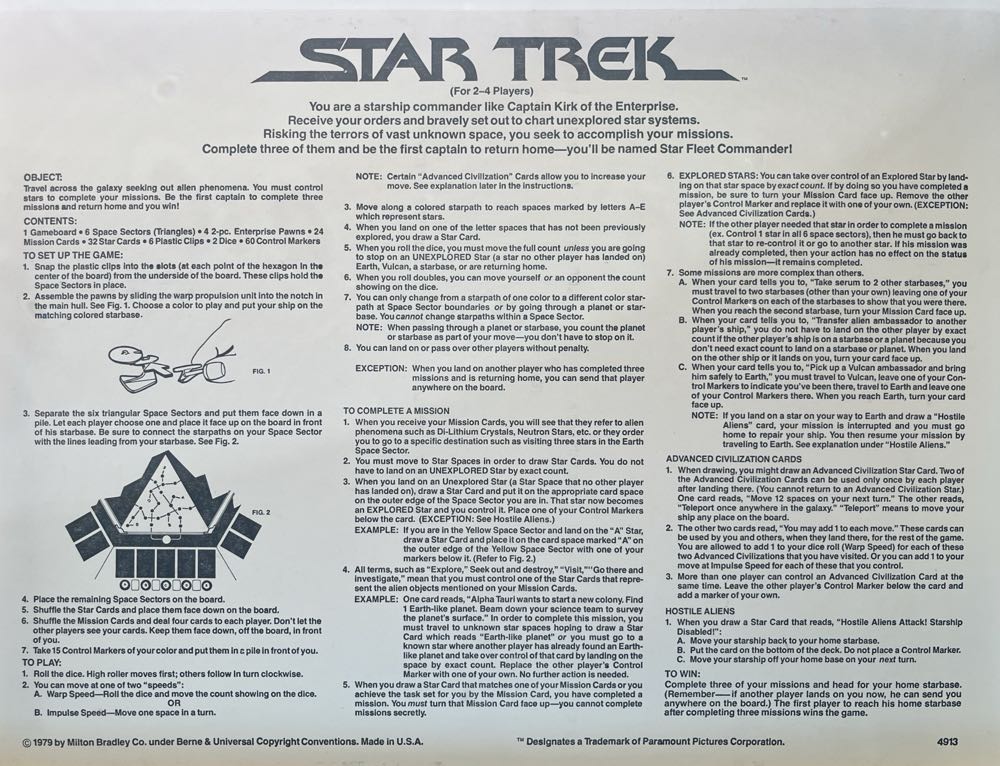 STAR TREK GAME (Based on Star Trek: The Motion Picture)  (2-4) board game collectible - Main Image 4