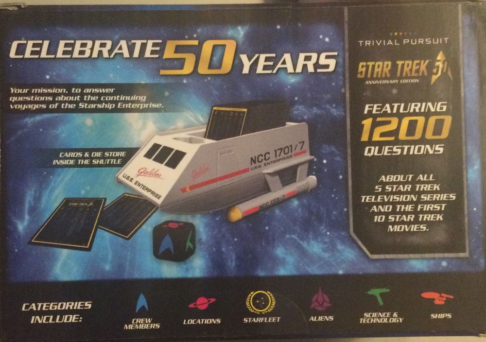 Trivial Pursuit  Star Trek 50th Anniversary Edition  (2+) board game collectible [Barcode 700304047571] - Main Image 2