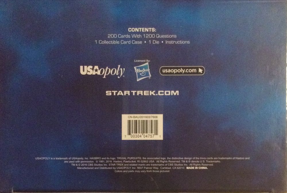 Trivial Pursuit  Star Trek 50th Anniversary Edition  (2+) board game collectible [Barcode 700304047571] - Main Image 3