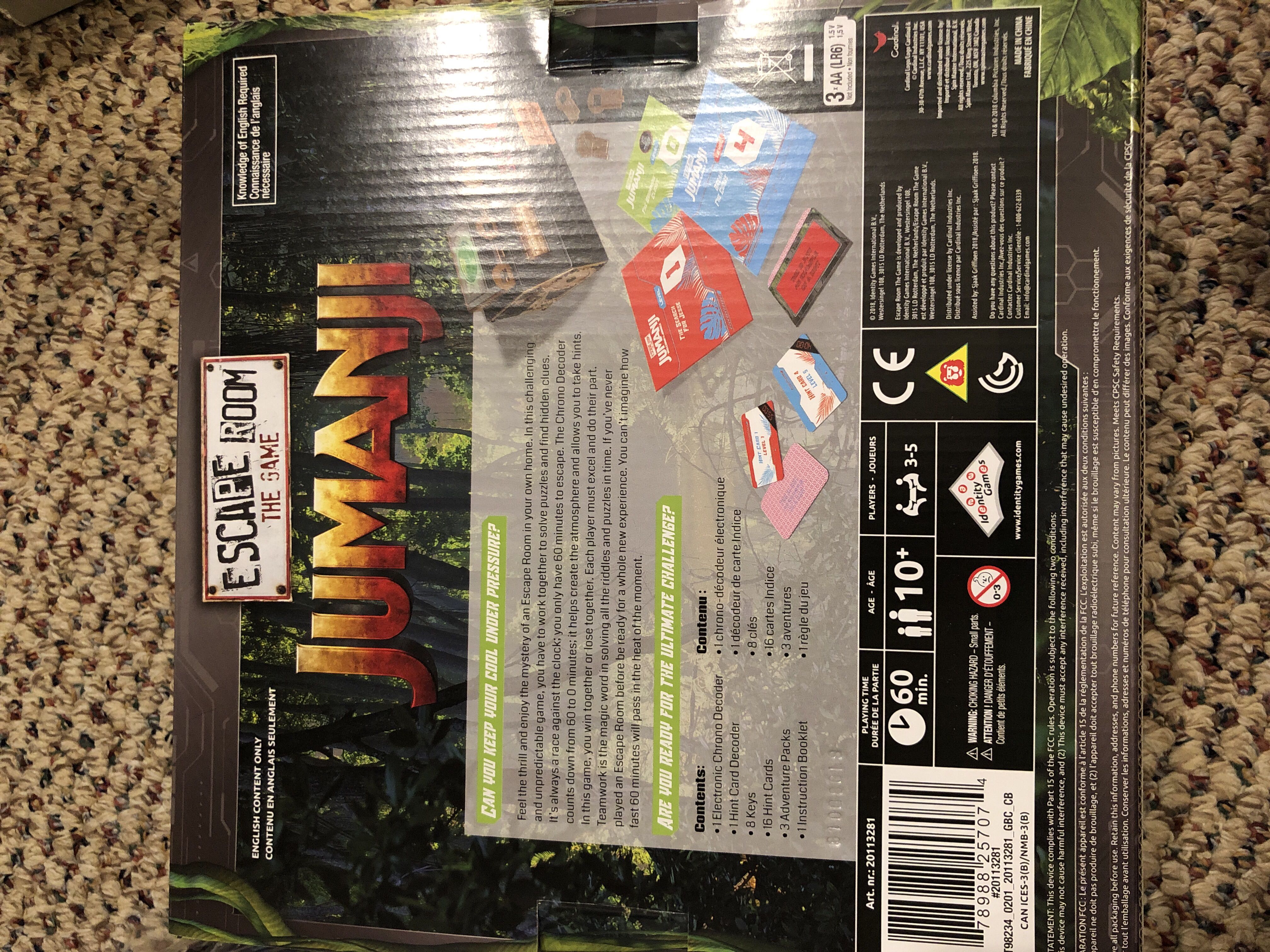 Escape Room The Game: Jumanji  (3-5) board game collectible [Barcode 778988257074] - Main Image 2