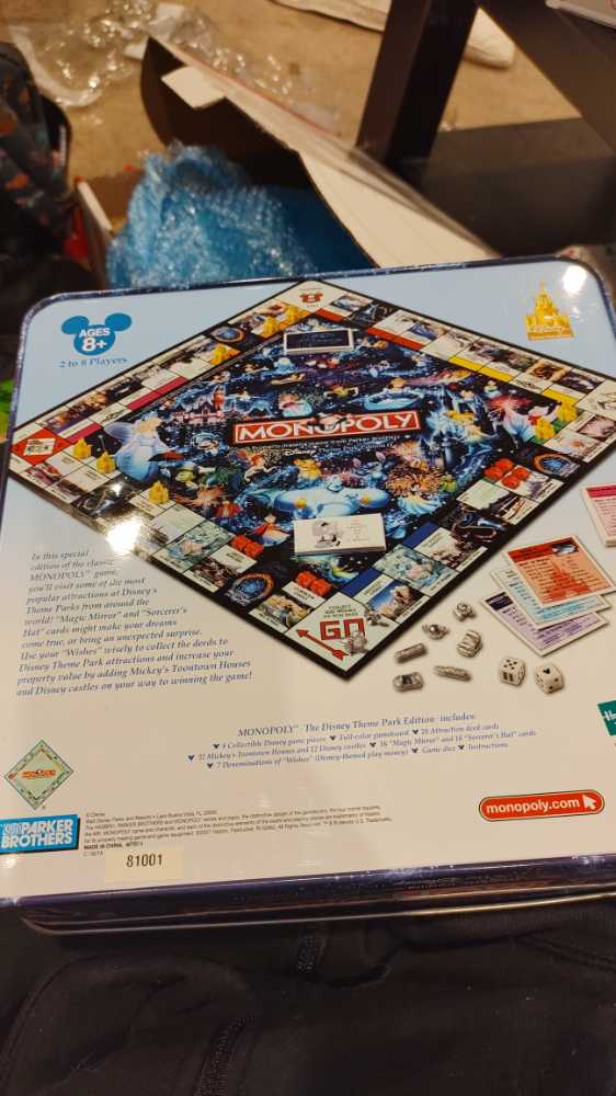 Monopoly: Disney Theme Park Edition 2 Tin Box  (2-8) board game collectible [Barcode 076930407677] - Main Image 2