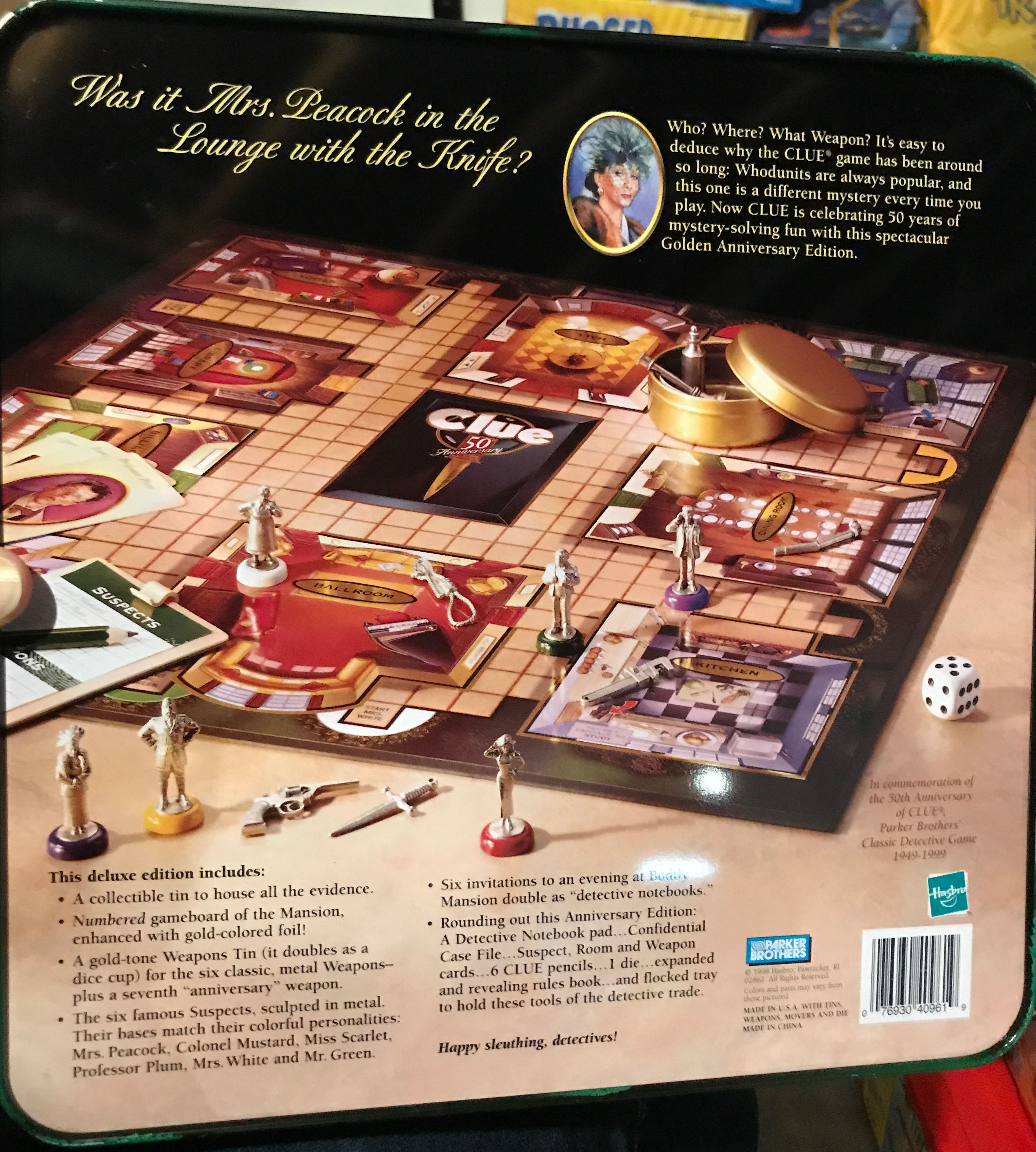 Clue: 50th Anniversary Edition  (3-6) board game collectible [Barcode 076930409619] - Main Image 2