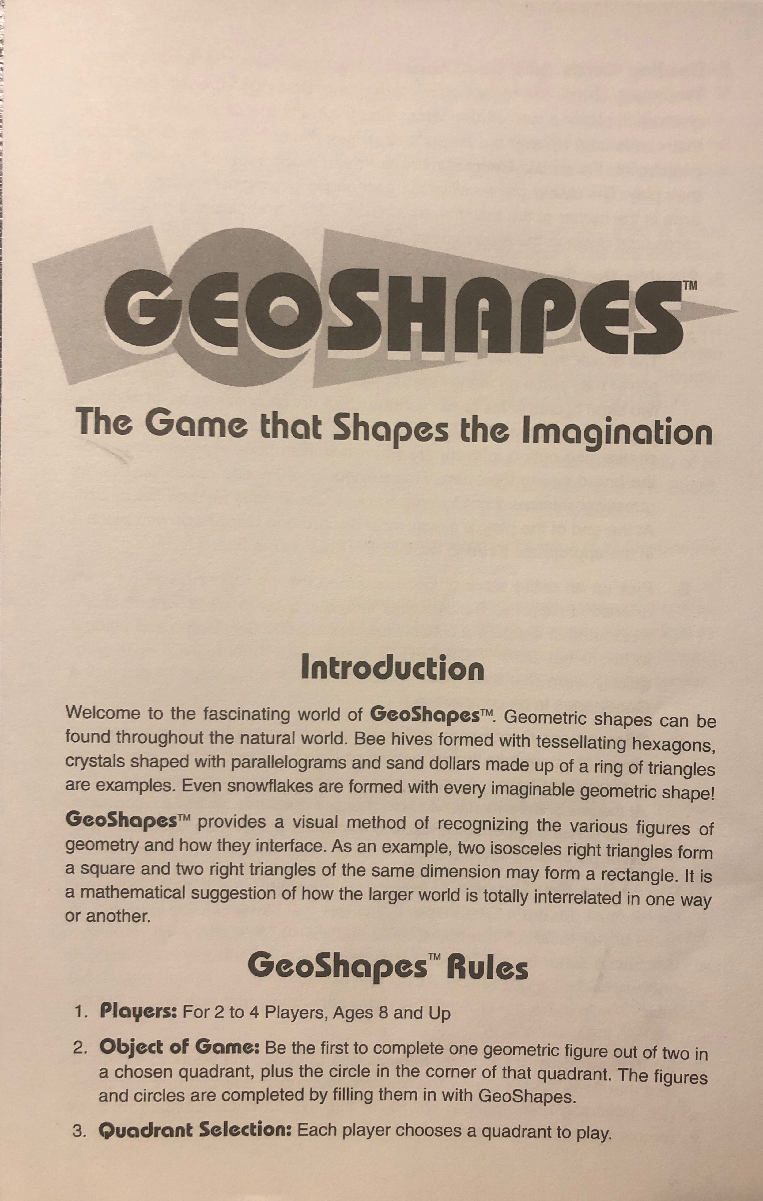Geoshapes  (2 To 4) board game collectible - Main Image 2