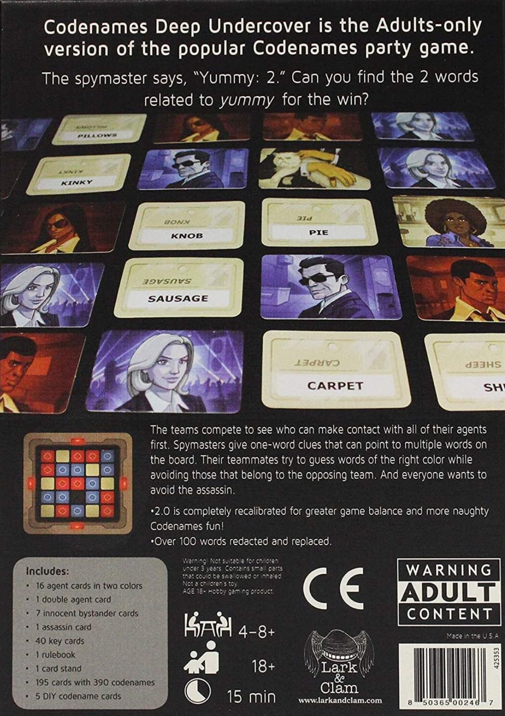 Codenames (Deep Undercover 2.0)  (4+) board game collectible [Barcode 850365002467] - Main Image 2