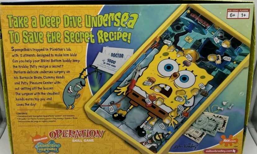 Operation: Spongebob Squarepants Edition  (1+) board game collectible [Barcode 653569236085] - Main Image 3