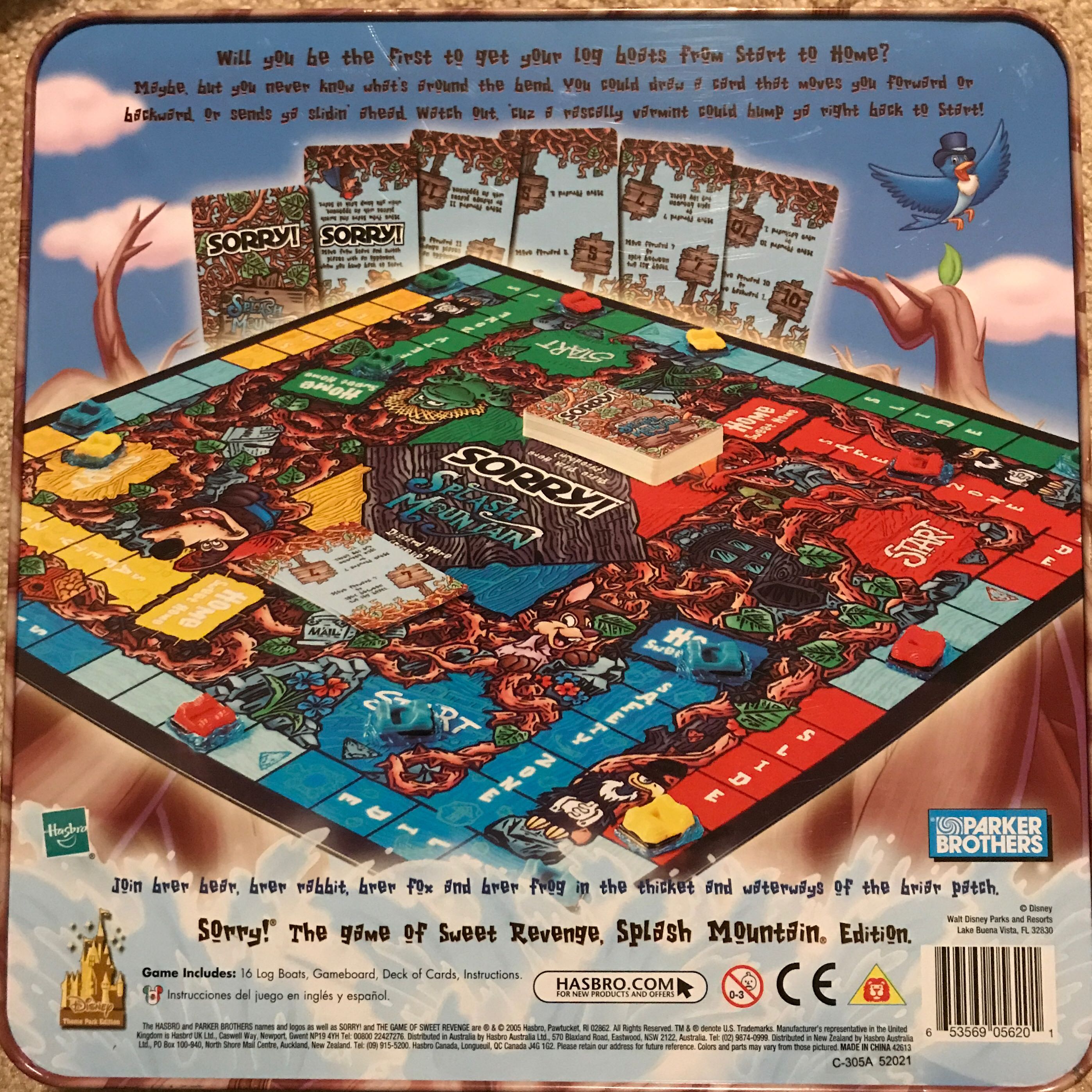 Disney: Sorry! Splash Mountain  (2-4) board game collectible [Barcode 653569056201] - Main Image 2