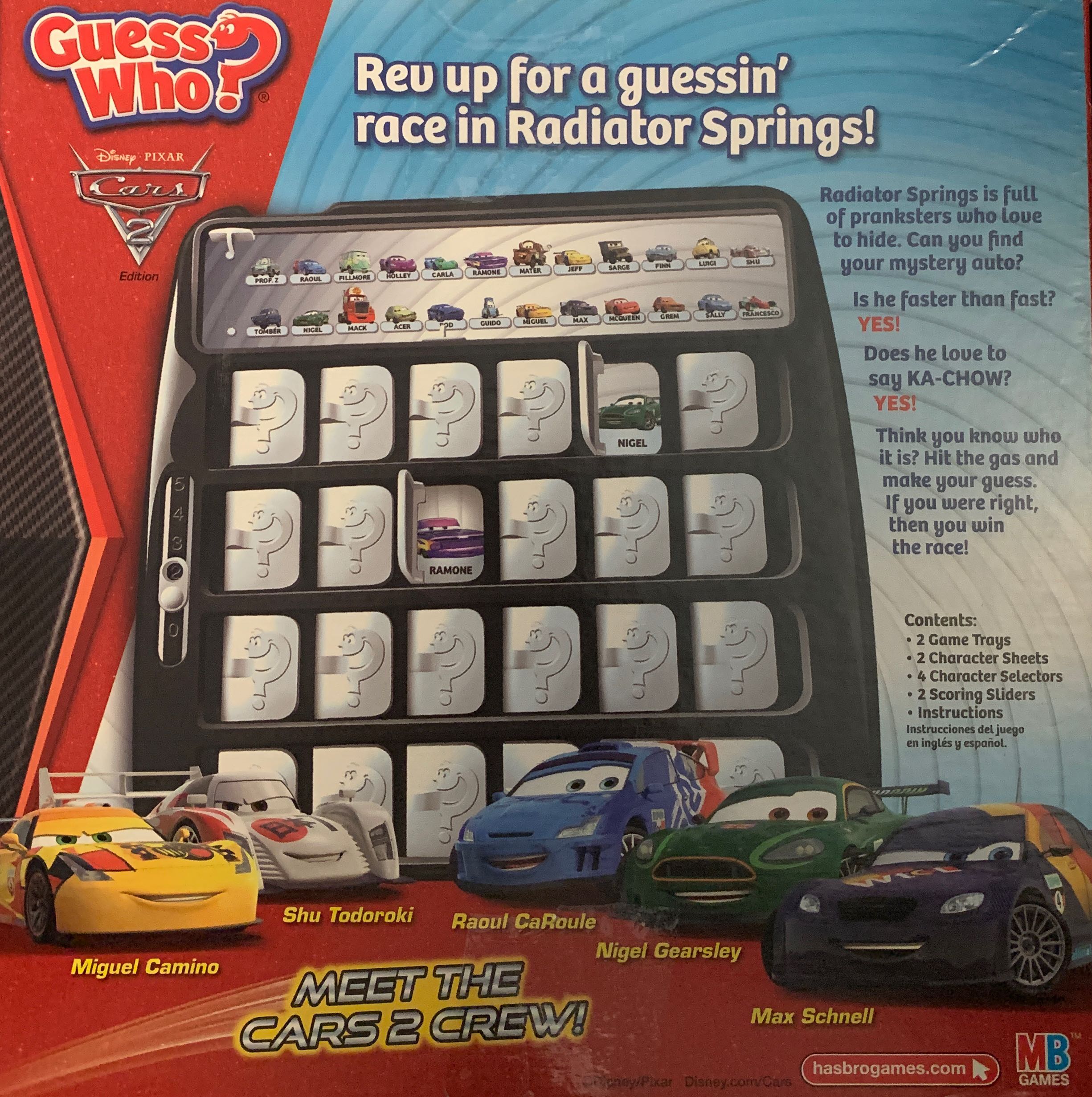 Guess Who? Disney Pixar Cars 2 Edition  board game collectible [Barcode 653569584230] - Main Image 2
