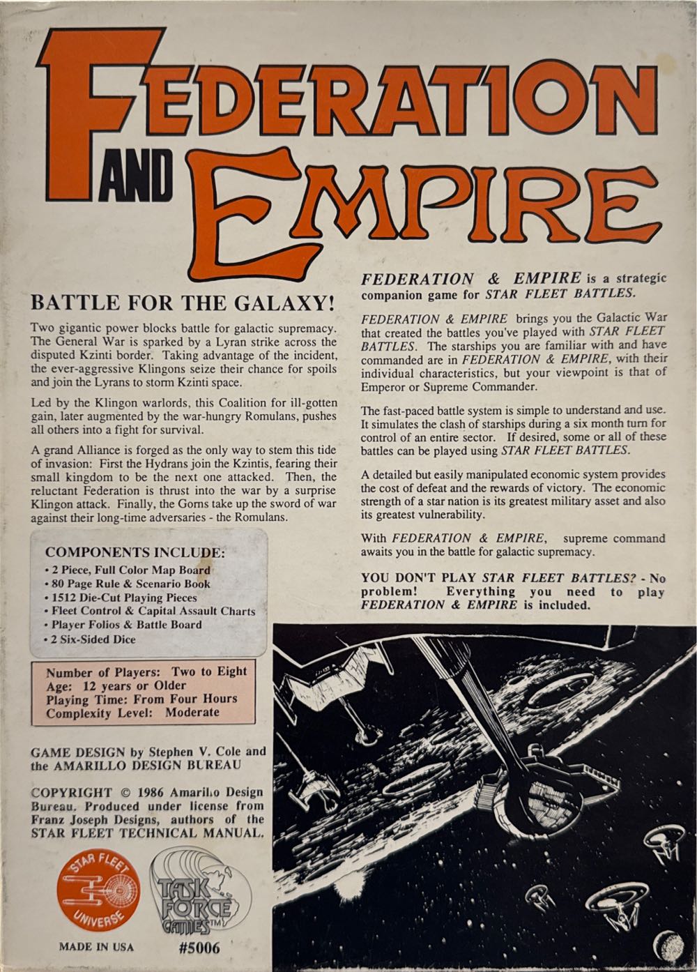 Federation And Empire  (2-8) board game collectible - Main Image 2