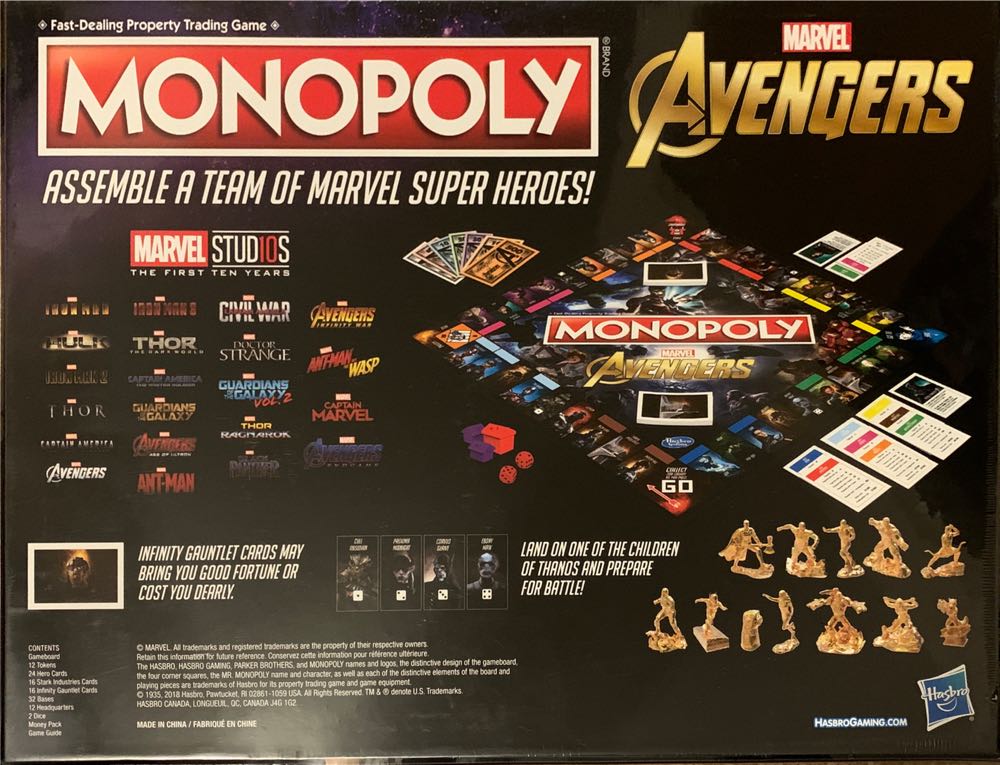 Monopoly Avengers  (2-6) board game collectible [Barcode 630509850587] - Main Image 2