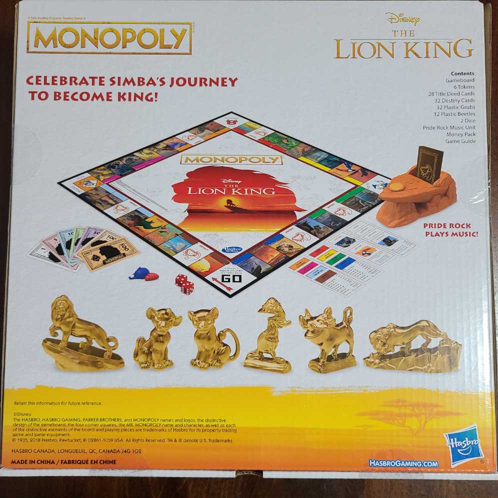 Monopoly The Lion King  (2 - 6) board game collectible [Barcode 630509856855] - Main Image 3