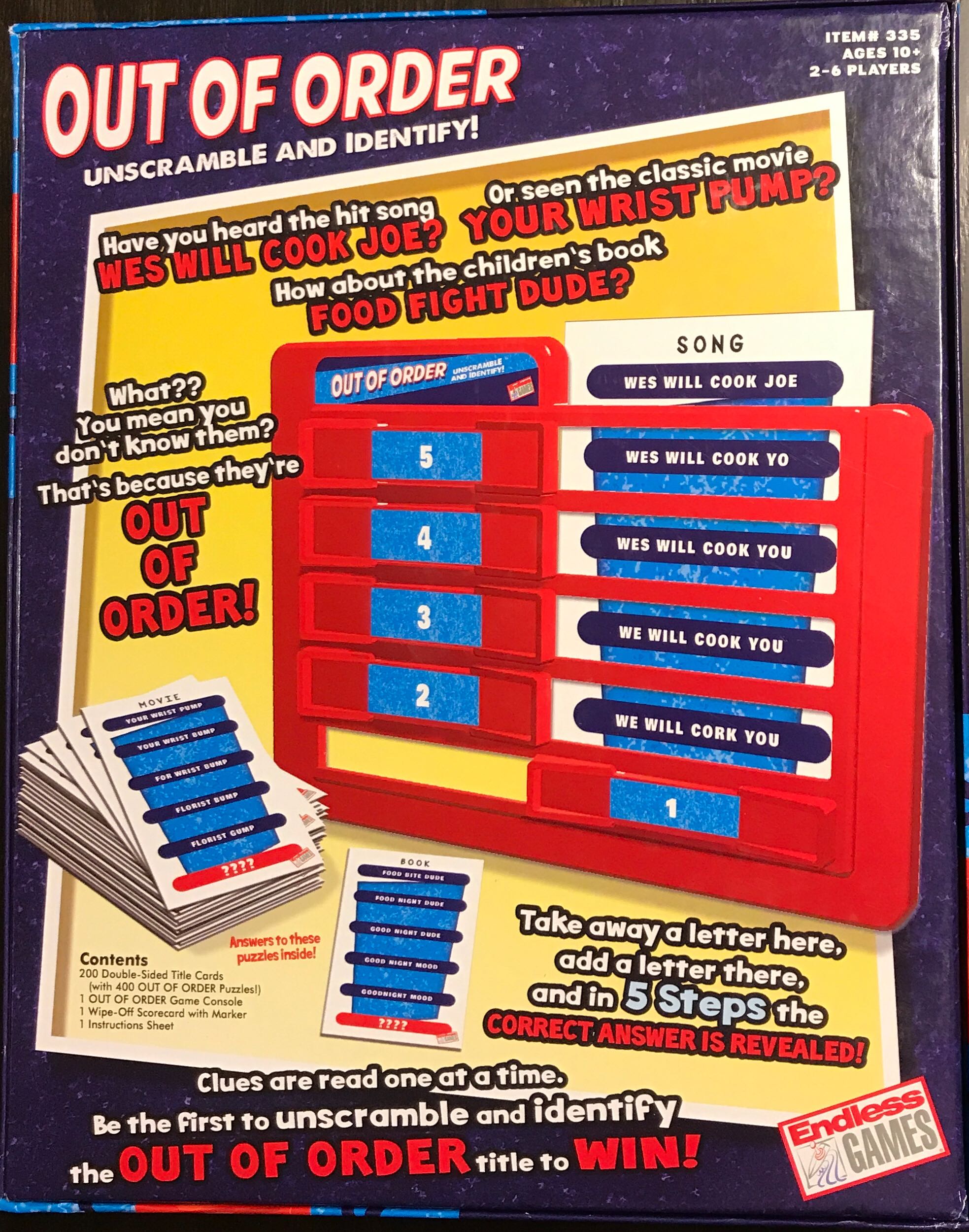 Out Of Order  (2-6) board game collectible [Barcode 632468003356] - Main Image 2