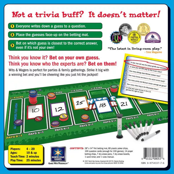 Wits & Wagers  (4-20) board game collectible [Barcode 831112000516] - Main Image 2
