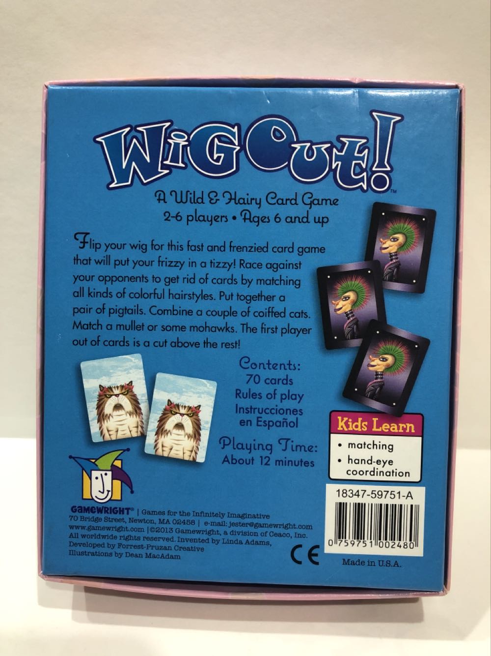Wig Out  (2-6) board game collectible [Barcode 759751002480] - Main Image 2