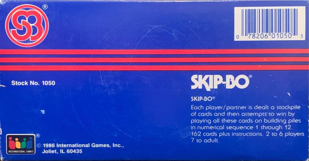 Skip-Bo  (2-6) board game collectible [Barcode 078206010505] - Main Image 2