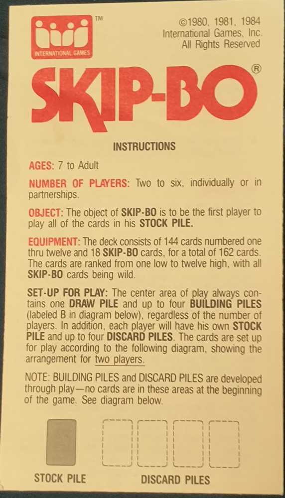 Skip-Bo  (2-6) board game collectible [Barcode 078206010505] - Main Image 4