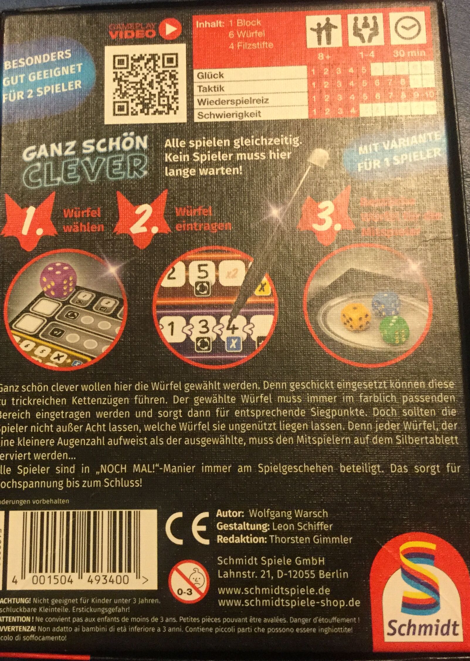 Ganz Schön Clever  (1-4) board game collectible [Barcode 4001504493400] - Main Image 2