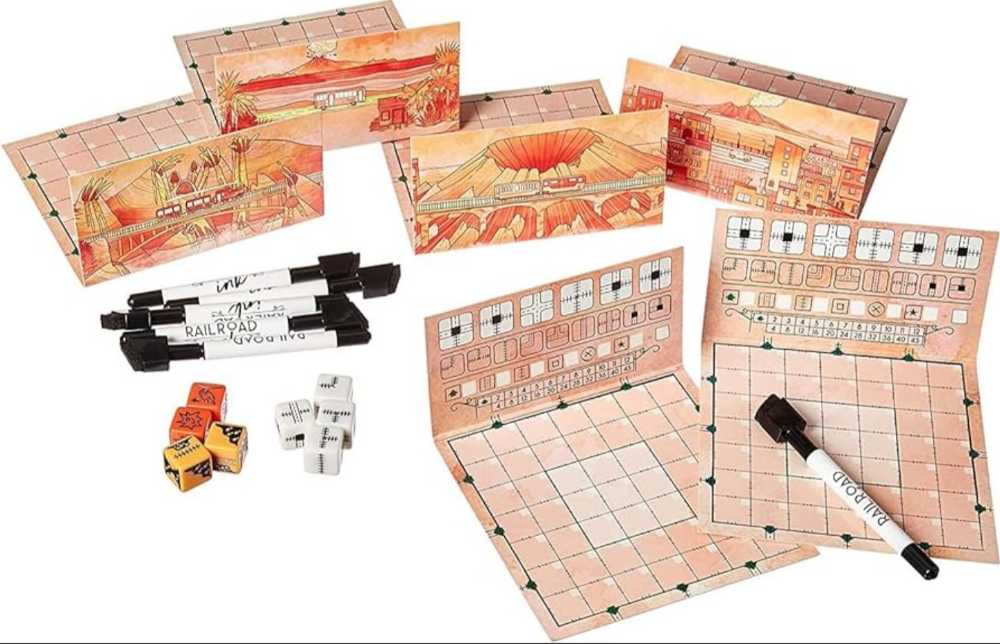 Railroad Ink - Blazing Red Edition  (1-6) board game collectible [Barcode 889696008930] - Main Image 3