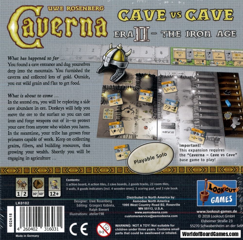 Caverna: Cave Vs Cave Era II - The Iron Age Expansion  (1-2) board game collectible [Barcode 4260402316031] - Main Image 2