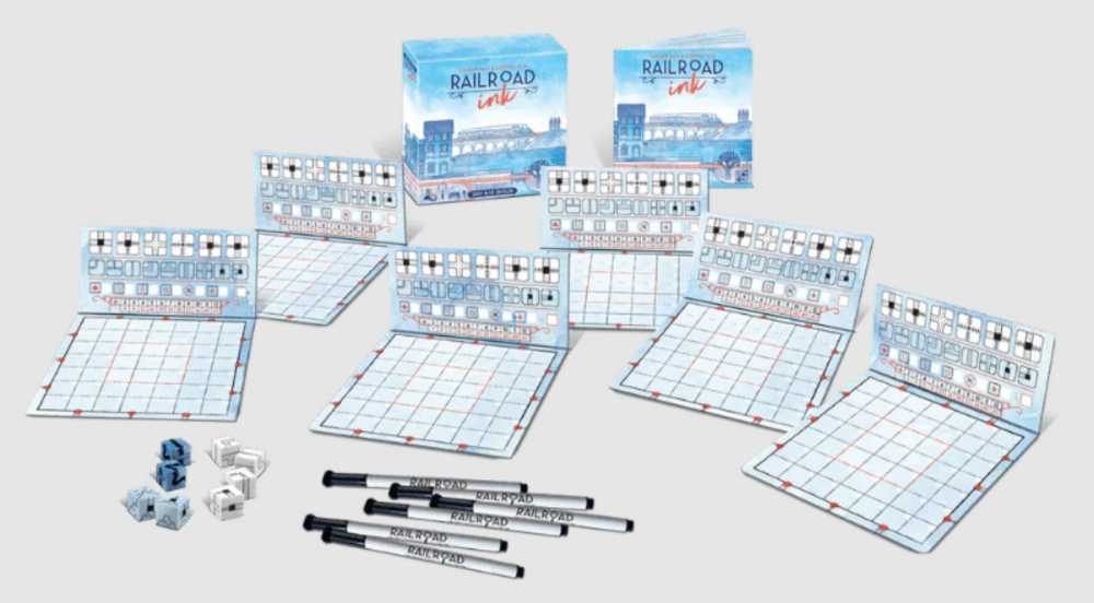 Railroad Ink: Deep Blue Edition  (1-6) board game collectible - Main Image 3