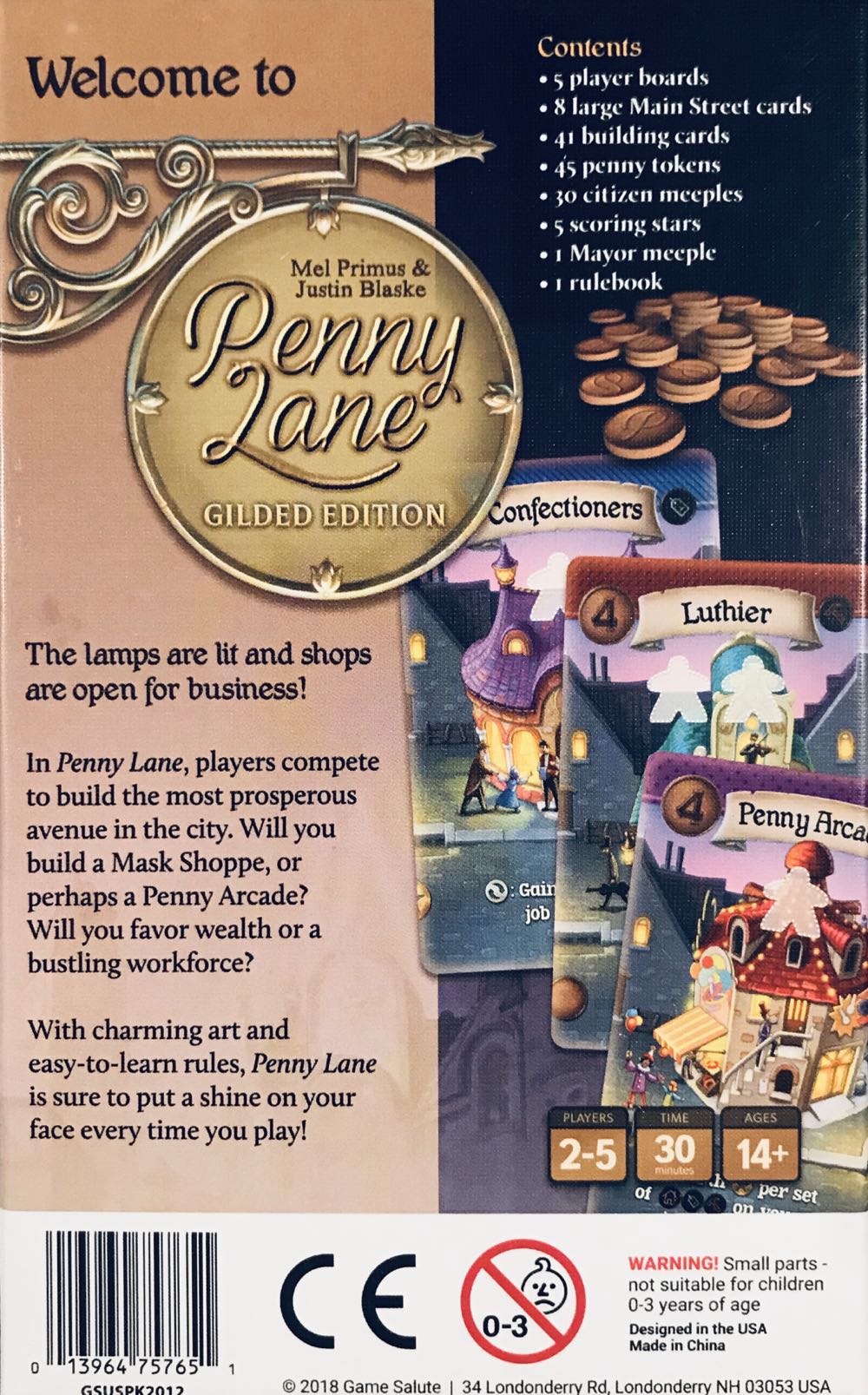 Penny Lane  (2-5) board game collectible [Barcode 013964757651] - Main Image 2