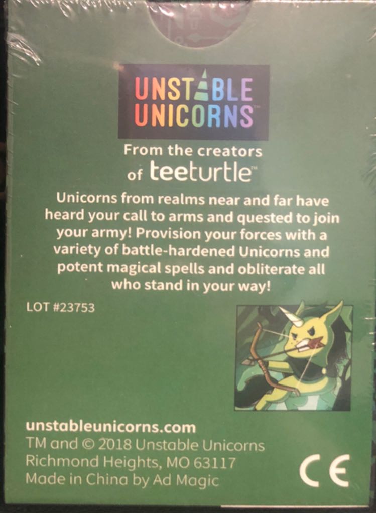 Unstable Unicorns: Unicorns Of Legend Expansion  (2-8) board game collectible [Barcode 810270034977] - Main Image 2