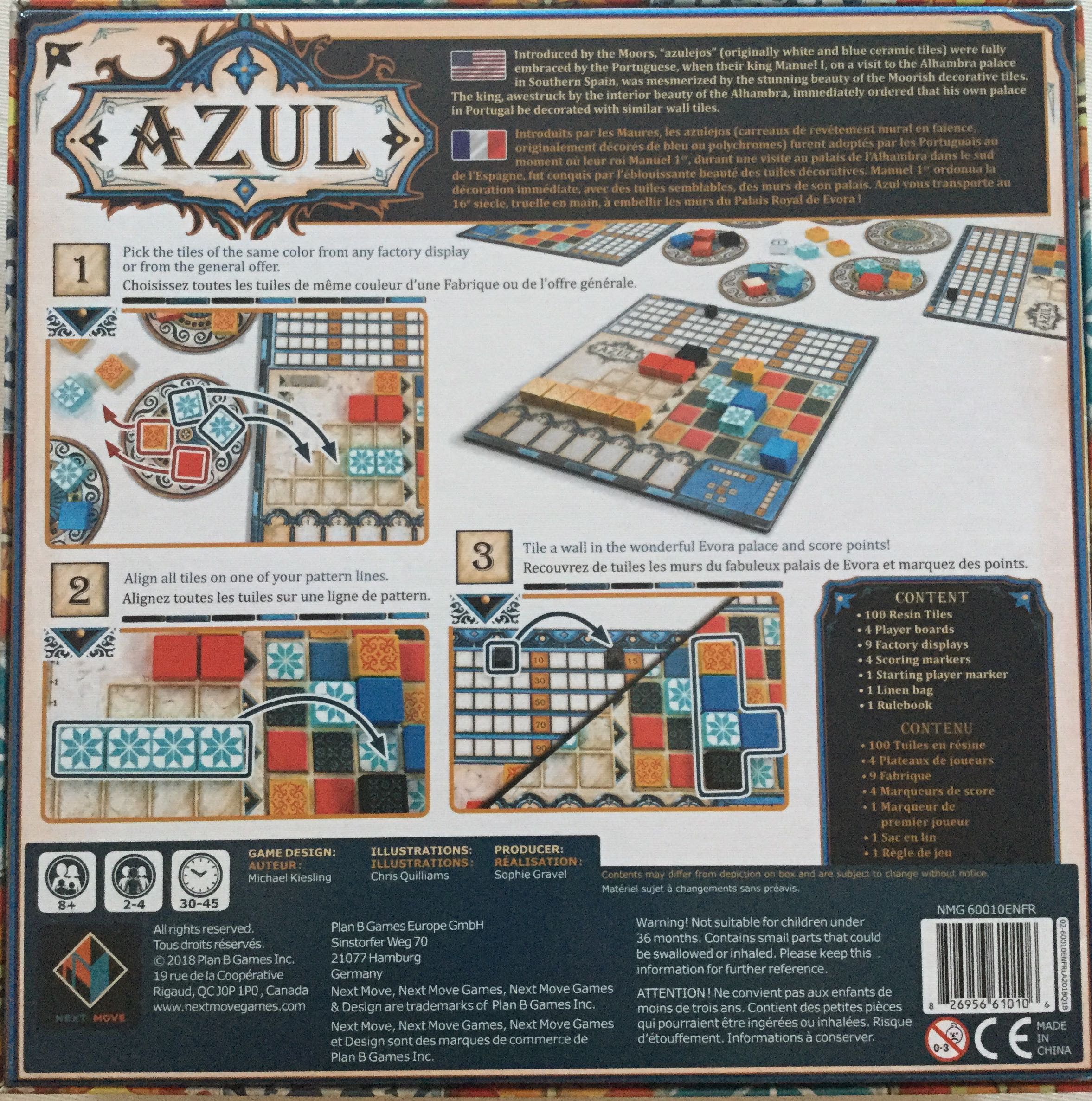 Azul  (2-4) board game collectible [Barcode 826956610106] - Main Image 2
