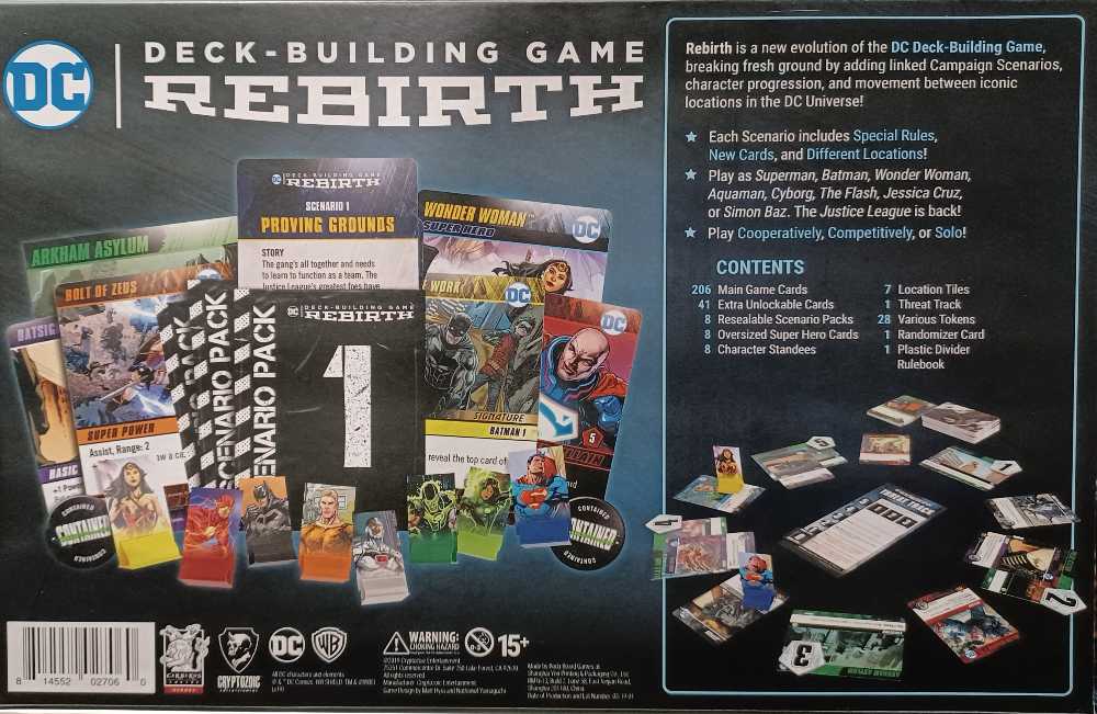 DC Comics Deck-Building Game: Rebirth  (2-5) board game collectible [Barcode 814552027060] - Main Image 2