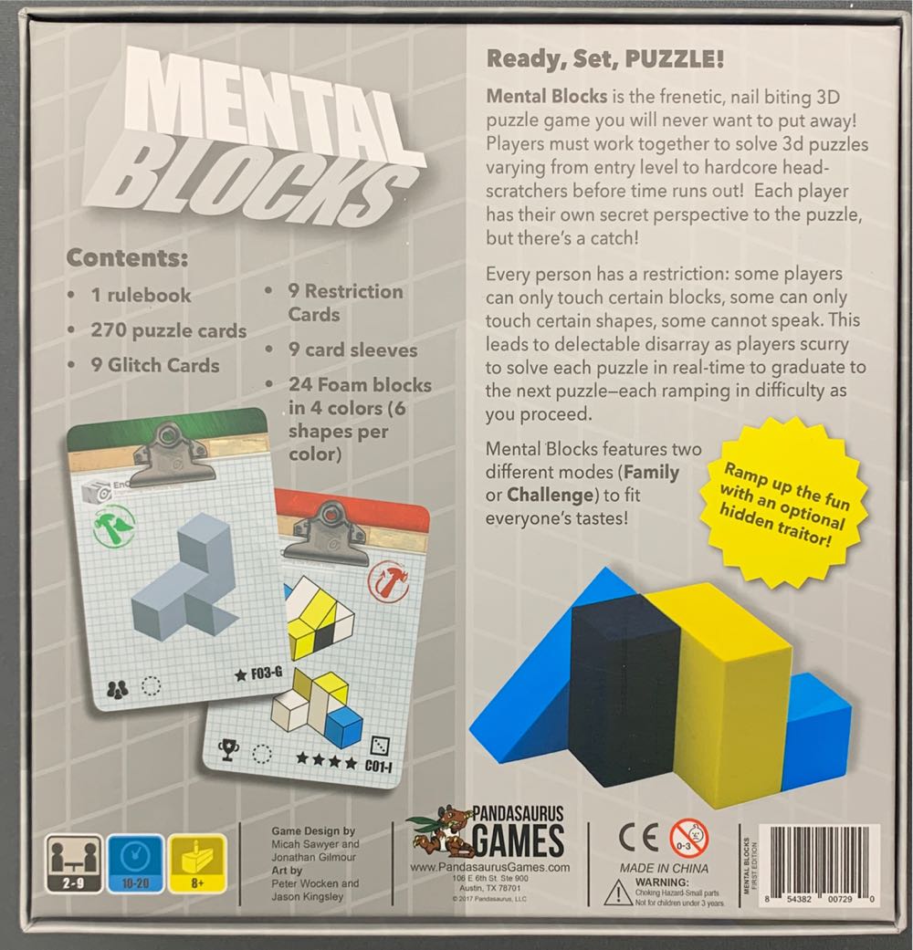 Mental Blocks  (2-9) board game collectible [Barcode 854382007290] - Main Image 2