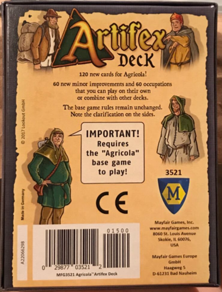 Agricola: Artifex Deck  board game collectible [Barcode 029877035212] - Main Image 2