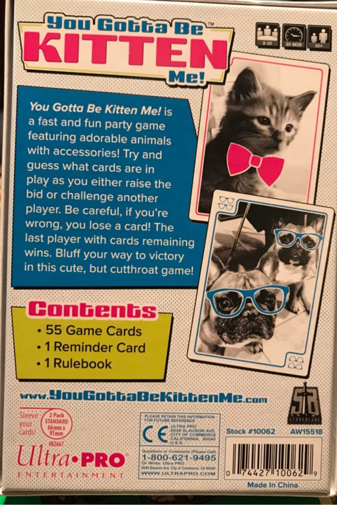 You Gotta Be Kitten Me!  (2 to 10) board game collectible [Barcode 074427100629] - Main Image 2