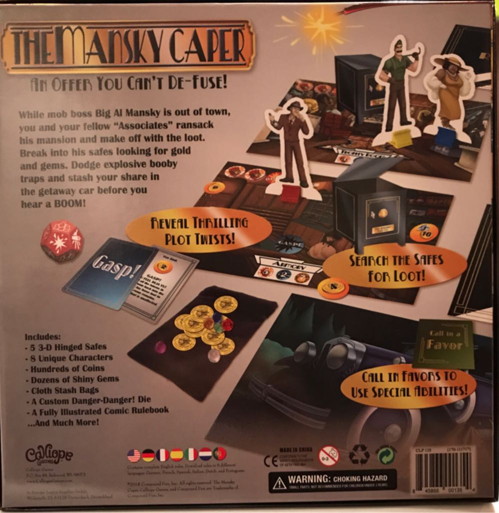 Mansky Caper  (2-6) board game collectible [Barcode 845866001354] - Main Image 2