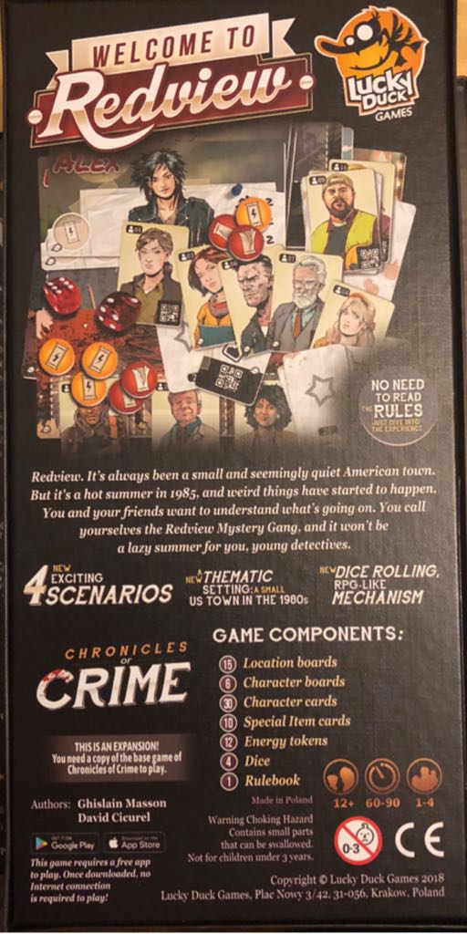 Chronicles of Crime: Welcome To Redview  (1-4) board game collectible [Barcode 752830291485] - Main Image 2