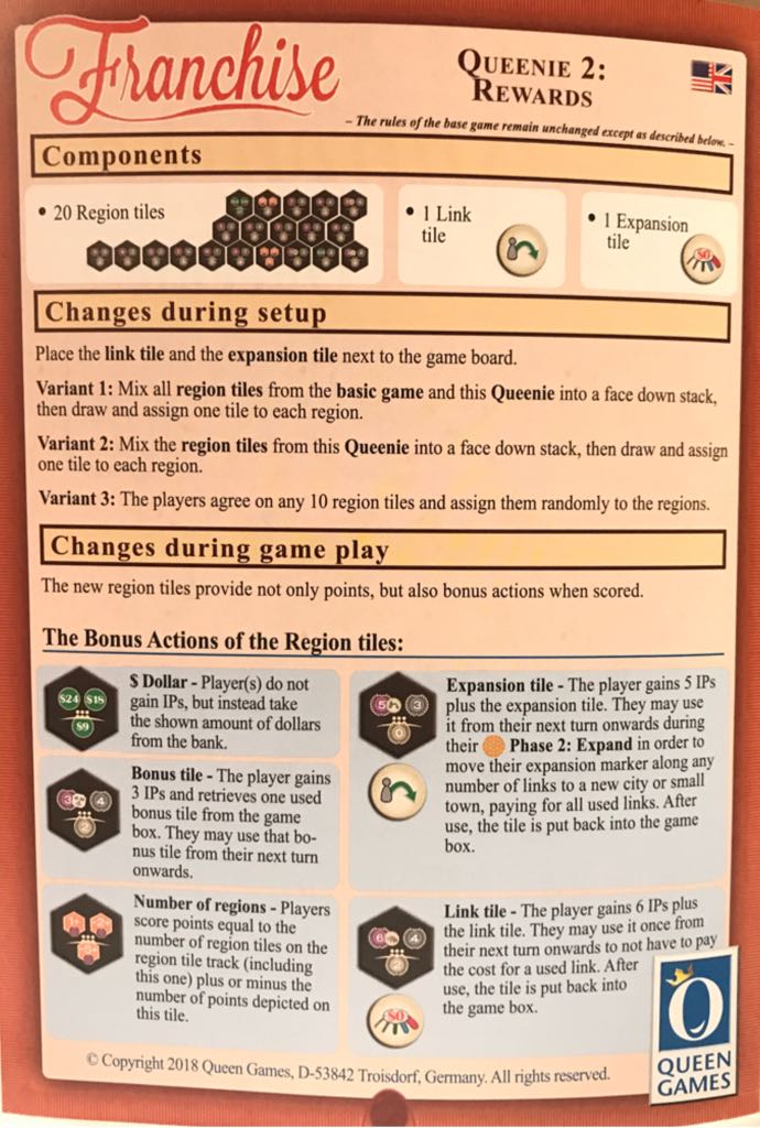 Franchise: Queenie 2 Rewards  (2-5) board game collectible [Barcode 4010350464427] - Main Image 2