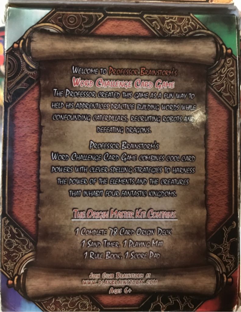 Professor Brainstorm: Word Challenge Origin Deck  board game collectible [Barcode 094922157447] - Main Image 2