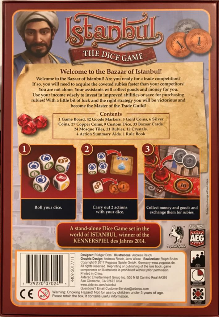 Istanbul: The Dice Game  (2-4) board game collectible [Barcode 729220070241] - Main Image 2