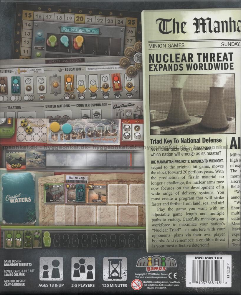 Manhattan Project: 2 Minutes to Midnight, The  (2 3 4 5) board game collectible [Barcode 091037681188] - Main Image 2