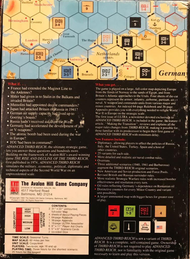 Advanced Third Reich  board game collectible [Barcode 045708008880] - Main Image 2