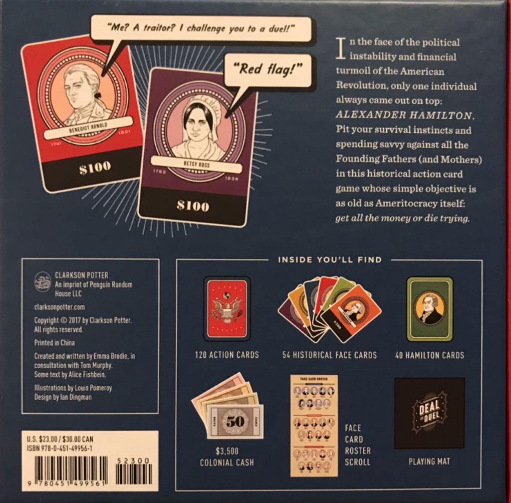 Deal or Duel: An Alexander Hamilton Card Game  (2-6) board game collectible [Barcode 9780451499561] - Main Image 2