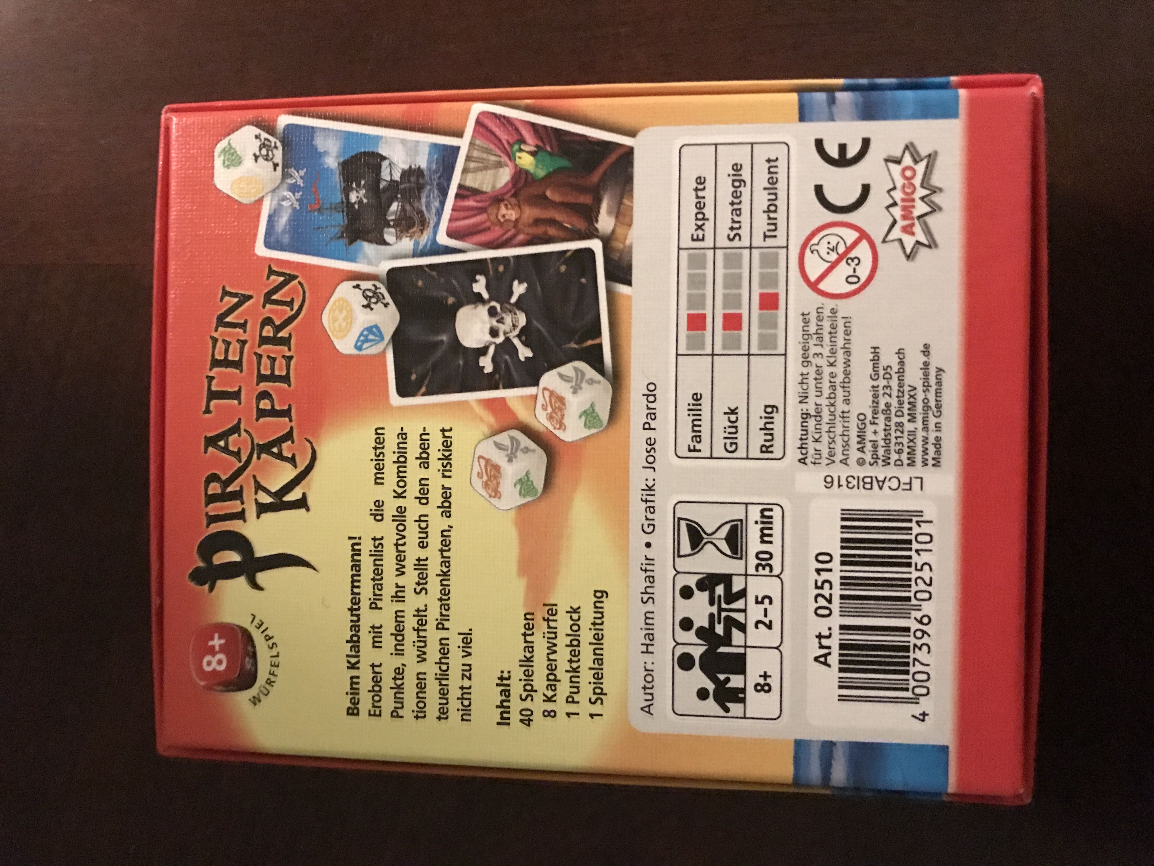 Piraten Kapern - German 2.2 Edition  (2-5) board game collectible [Barcode 4007396025101] - Main Image 2