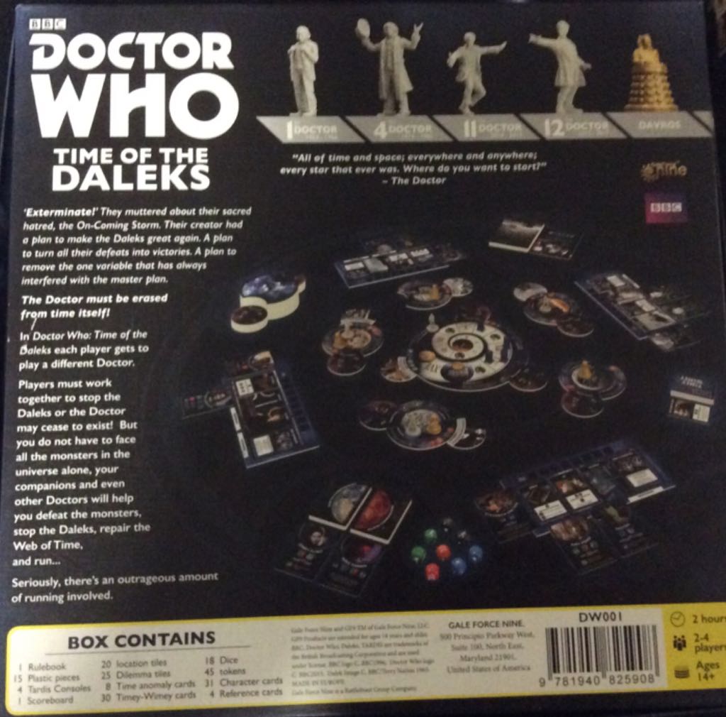 Doctor Who: Time Of The Daleks  (2-4) board game collectible [Barcode 9781940825908] - Main Image 2
