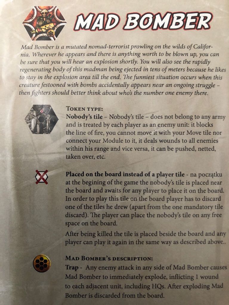 Neuroshima Hex 3.0 Mad Bomber  board game collectible - Main Image 2