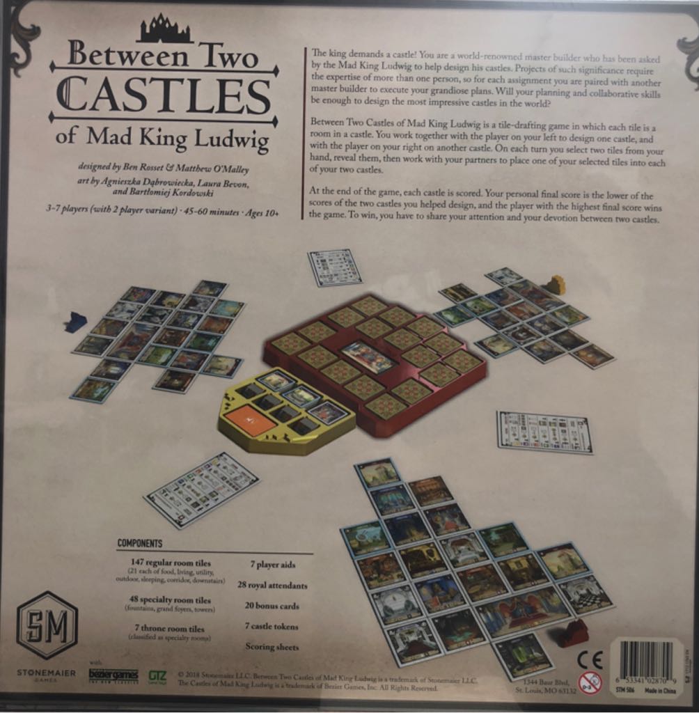 Between Two Castles of Mad King Ludwig  (3-7) board game collectible [Barcode 653341028709] - Main Image 2